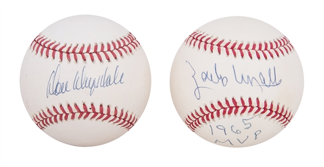 Lot of (2) Don Drysdale & Zoilo Versalles Single Signed Baseballs (JSA)